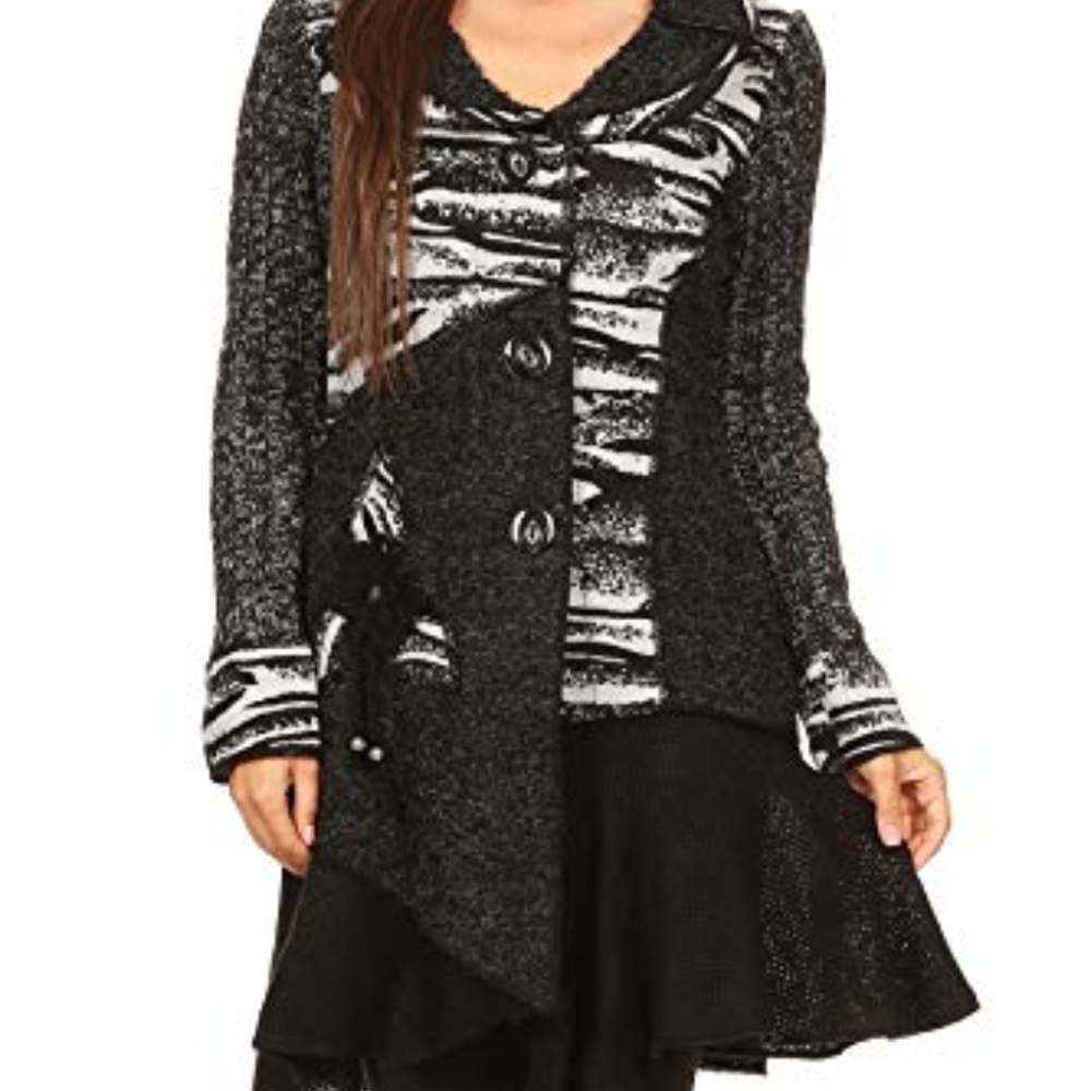 Women's 2 Layer Dress Top Knit Coat Bottom Skirt
